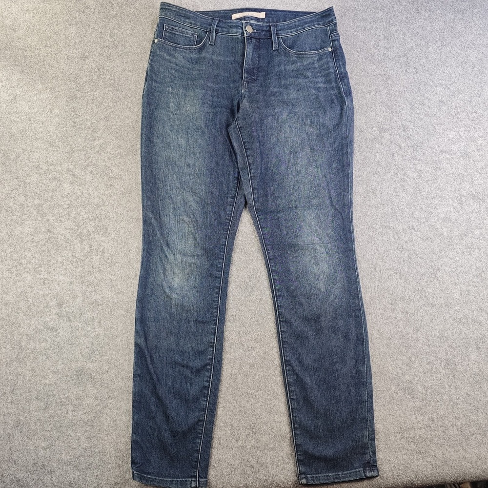 Athleta Skulptek Pants Women's 10 Blue Dark Wash Skinny Mid Rise Stretch